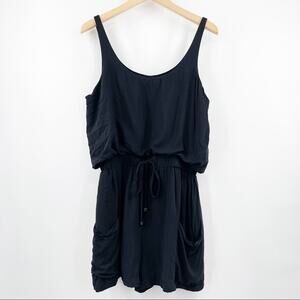 BCBGENERATION Romper Black Tie Waist Summer Casual Comfy Lounge Size Medium
